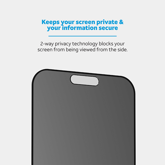 thumbnail image 2 of IRonSmith 2-Pack Privacy Tempered Glass Screen Protector For IPhone 17 Series - 9H Anti-Spy 2 of 4