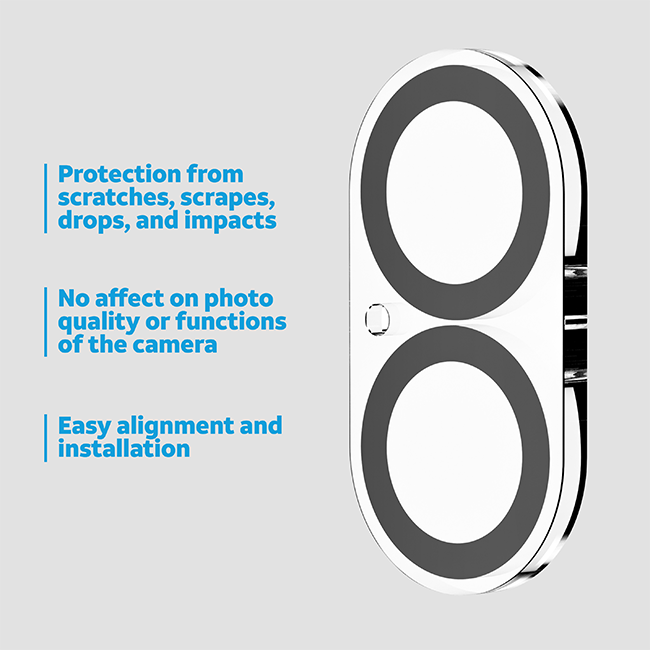 Protectores para pantalla de vidrio templado AT&T Essentials, paquete de 2 + protectores para cámara, paquete de 2, para el iPhone 17