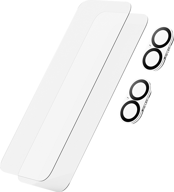 Protectores para pantalla de vidrio templado AT&T Essentials, paquete de 2 + protectores para cámara, paquete de 2, para el iPhone 17