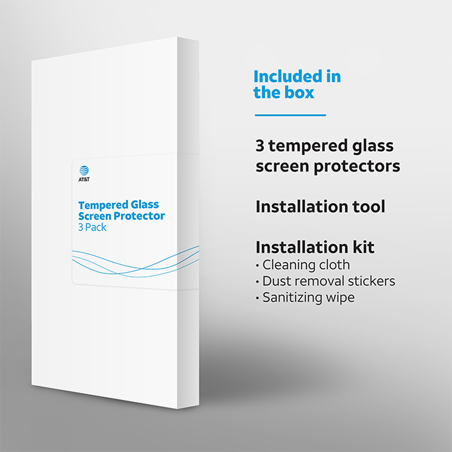 AT&T Essentials Tempered Glass 3 Pack Screen Protectors - iPhone 14 Plus/13 Pro Max