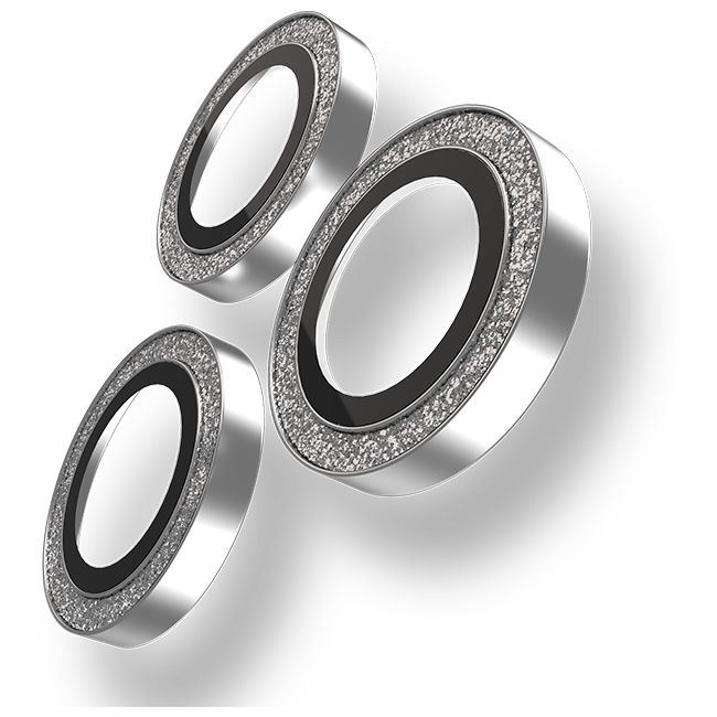 BodyGuardz Pure 3 Silver Glitter Camera Protectors - iPhone 17 Pro Max/17 Pro