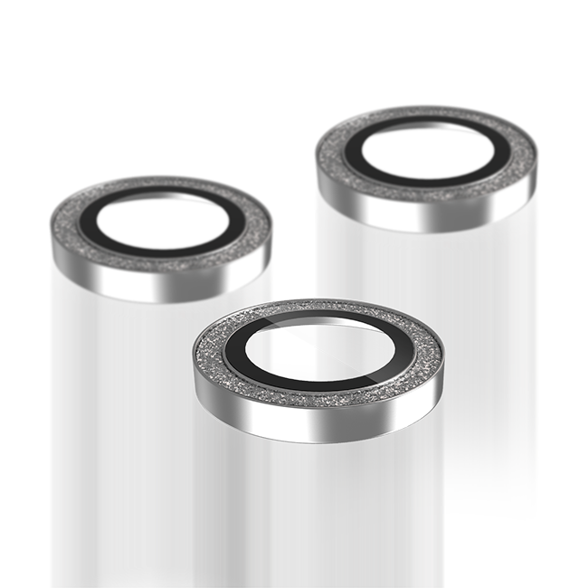 BodyGuardz Pure 3 Silver Glitter Camera Protectors - iPhone 17 Pro Max/17 Pro