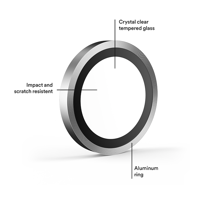 Protectores para cámara BodyGuardz Pure 3 Silver Metallic para el iPhone 17