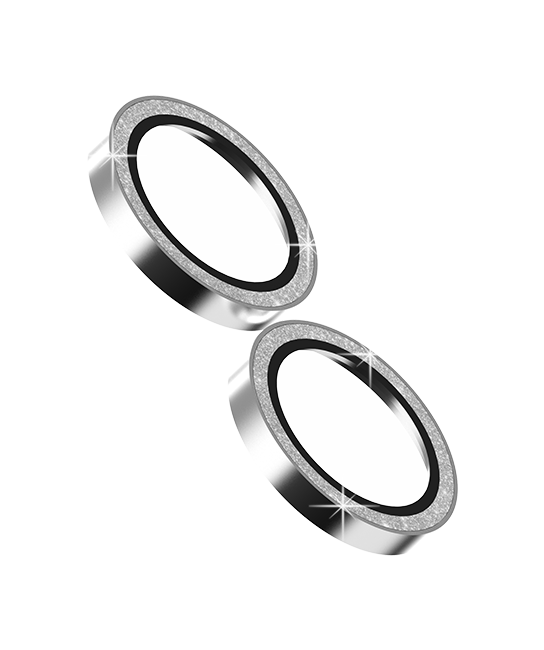 DuraGlass Silver Glitter Glass Camera Protector - iPhone 16/16 Plus