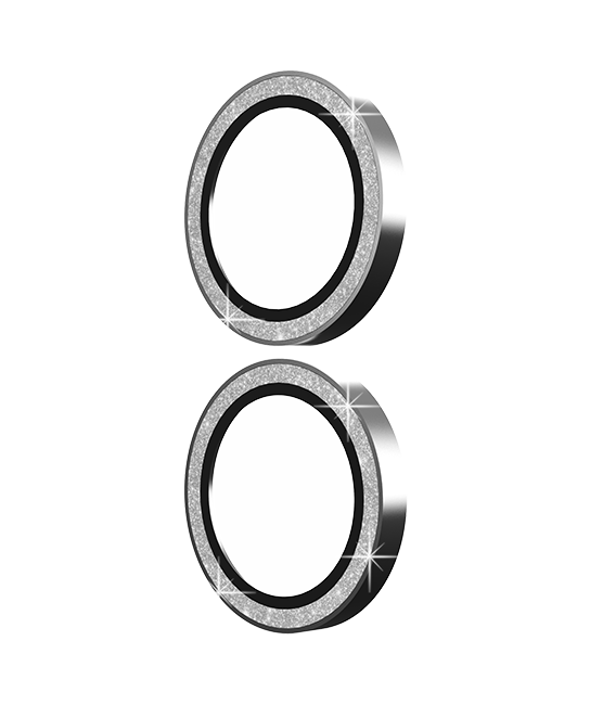 DuraGlass Silver Glitter Glass Camera Protector - iPhone 16/16 Plus