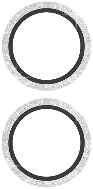 DuraGlass Silver Glitter Glass Camera Protector - iPhone 16/16 Plus