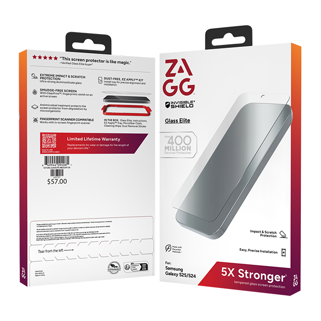 Zagg Glass Elite Biometric Screen Protector - Samsung Galaxy S25
