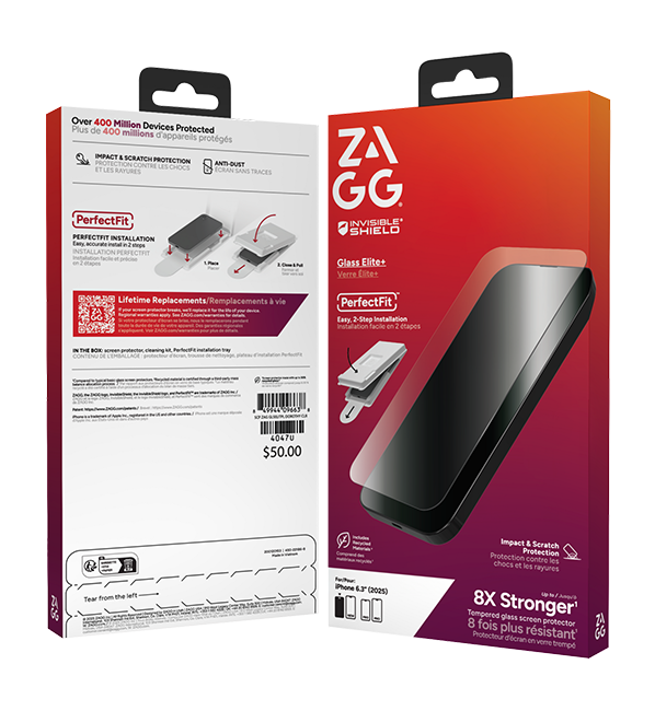 ZAGG Invisible Shield Glass Elite+ Screen Protector - iPhone 17/16 Pro