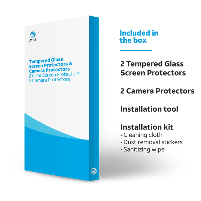 AT&T Essentials Tempered Glass 2 Pack Screen Protectors 2 Pack Camera Protectors - iPhone 18 Pro
