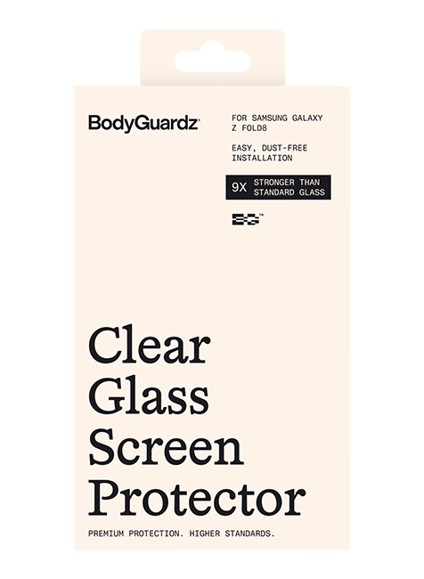 BodyGuardz Pure 3 Tempered Glass Screen Protector - Samsung Z Fold8