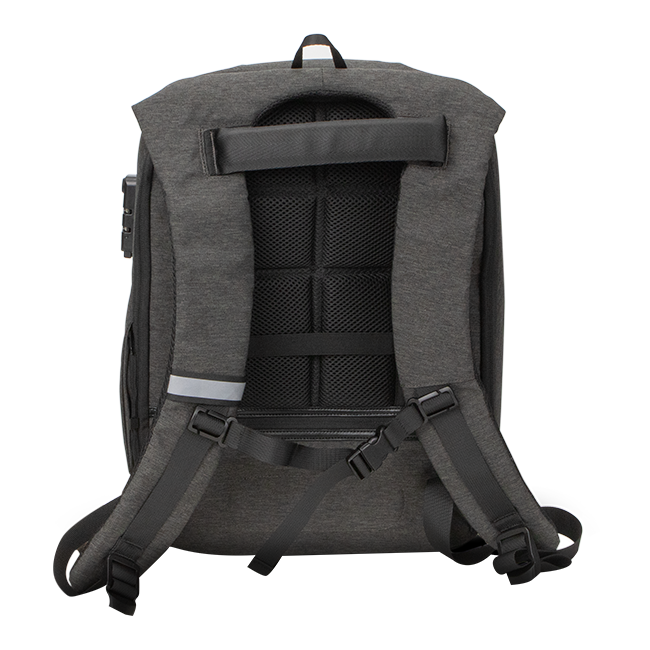 Mochila para laptop AT&T Essentials de 15 pulgadas con candado TSA y cable de carga