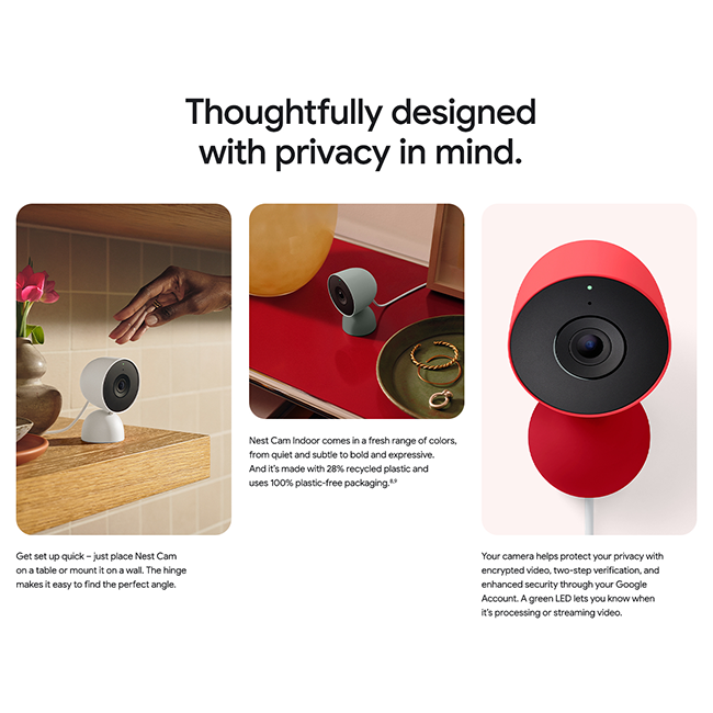 Google Nest Cam Indoor Wired 3Gen WiFi