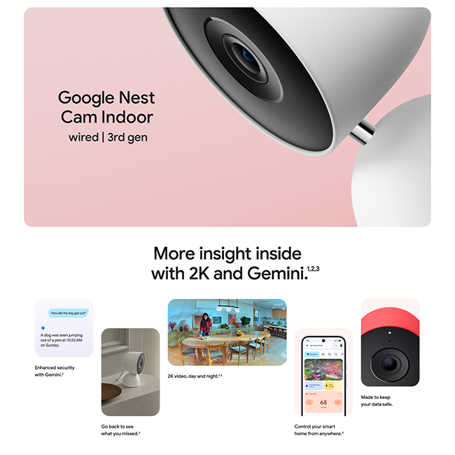 Google Nest Cam Indoor Wired 3Gen WiFi