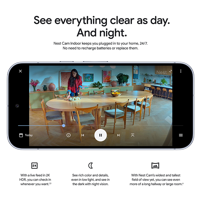 Google Nest Cam Indoor Wired 3Gen WiFi