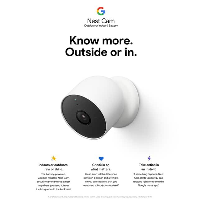 Google Nest Cam Outdoor Battery WiFi