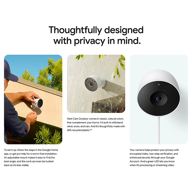 Google Nest Cam Outdoor Wired 2Gen WiFi