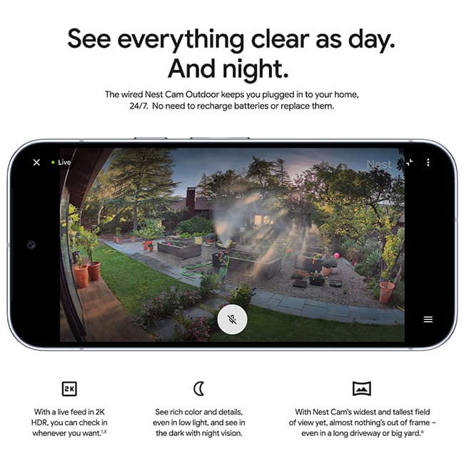 Google Nest Cam Outdoor Wired 2Gen WiFi