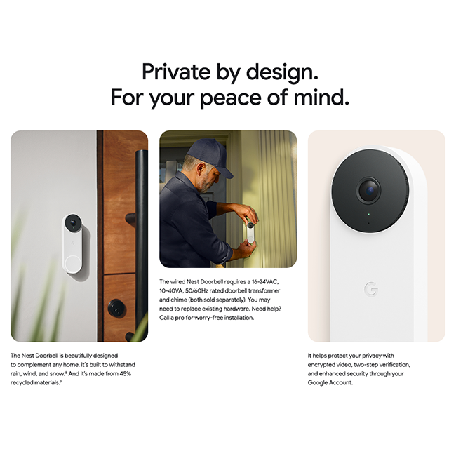 Google Nest Doorbell Wired 3Gen WiFi