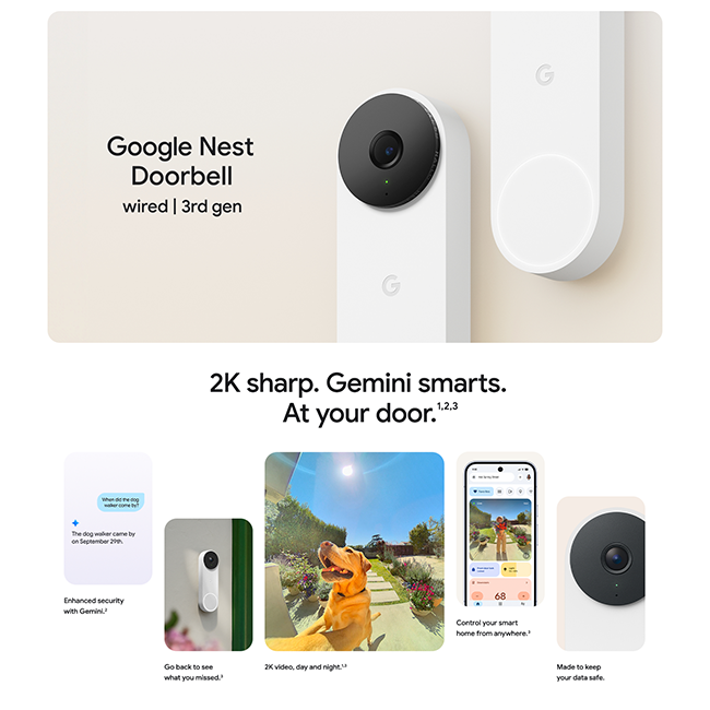Google Nest Doorbell Wired 3Gen WiFi