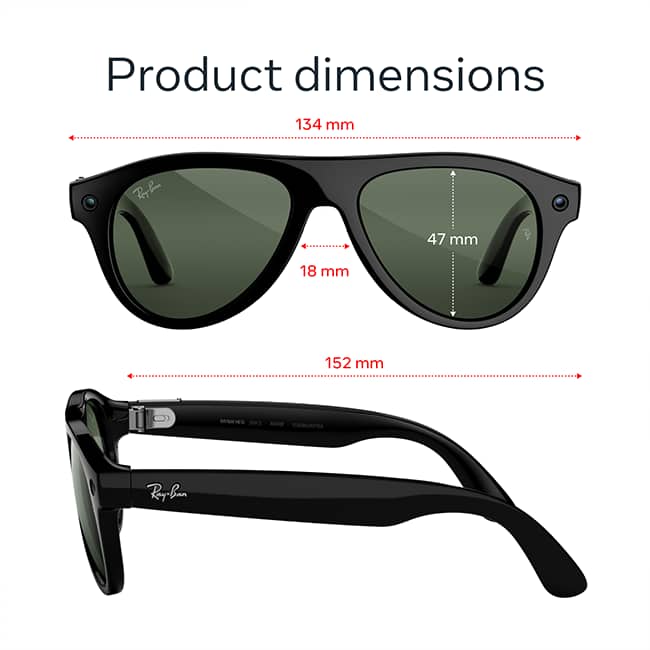 Ray-Ban Meta Aviator - Shiny Black Regular Transitions Lenses