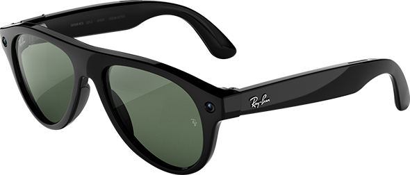 Ray-Ban Meta Aviator - Shiny Black Regular Transitions Lenses