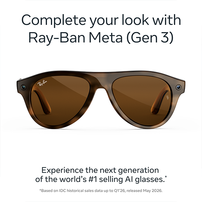 Ray-Ban Meta Aviator - Shiny Brown Lenses
