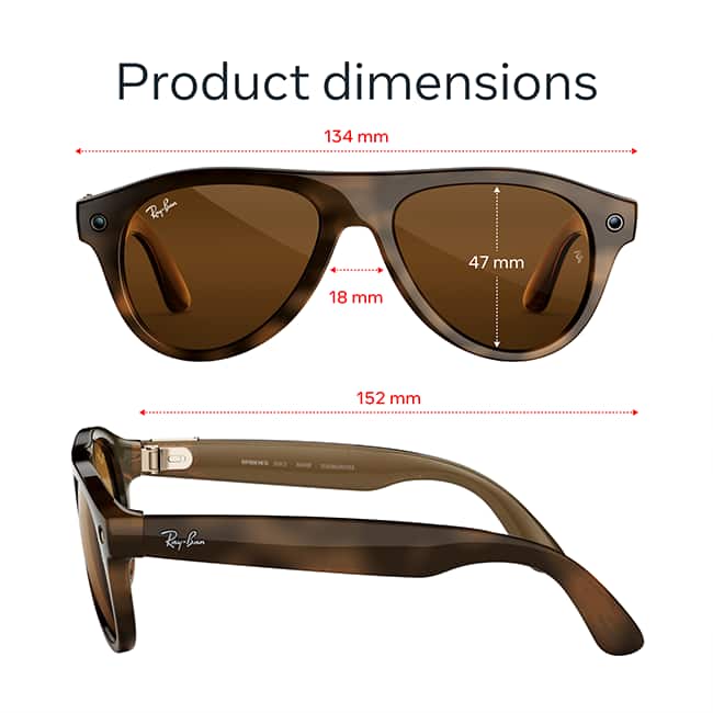 Ray-Ban Meta Aviator - Shiny Brown Lenses