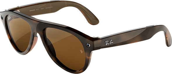 Ray-Ban Meta Aviator - Shiny Brown Lenses