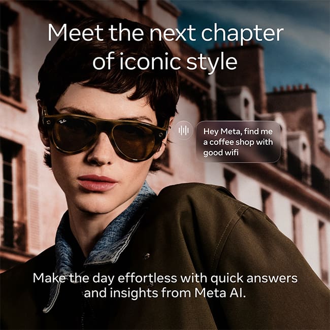 Ban Button Ray-Ban Meta Wayfarer 3.0 - Matte Black Lenses - AT&T