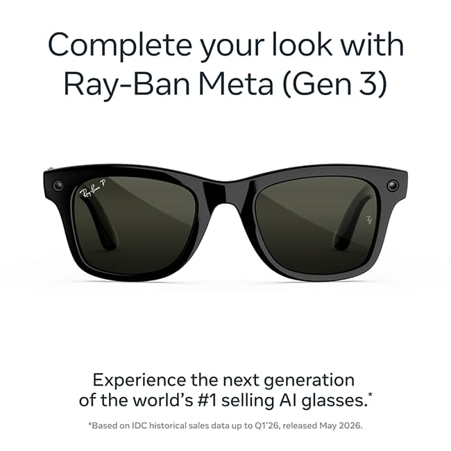 Ray-Ban Meta Wayfarer 3.0 - Shiny Black Transitions Lenses