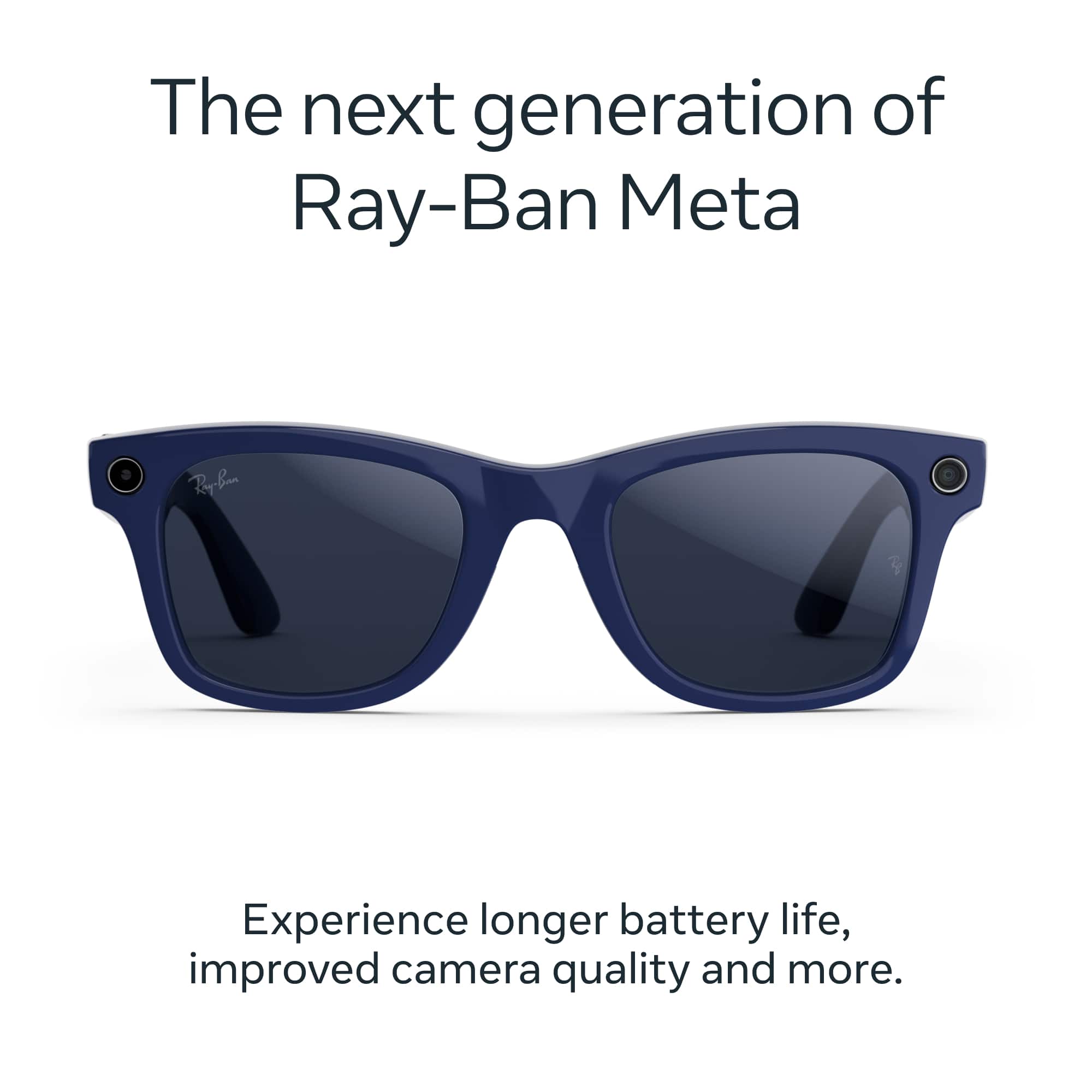 Ray-Ban Meta Wayfarer (Gen 2) con lentes Transitions, azul cósmico brillante