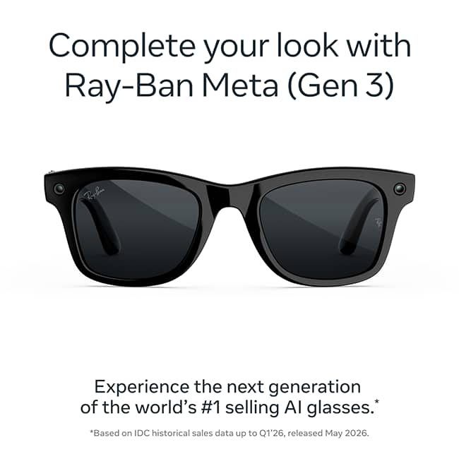 Ray-Ban Meta Wayfarer Large 3.0 - Shiny Black Transitions Lenses