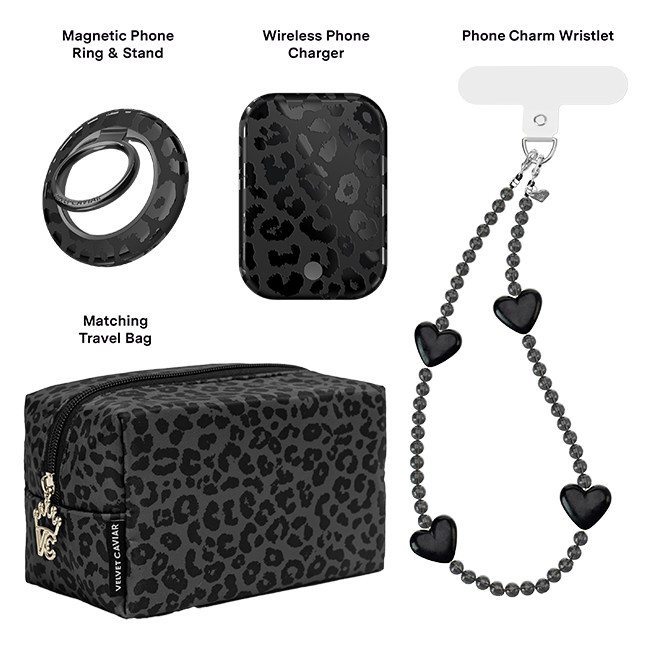 Set de regalo Velvet Caviar Black Leopard (colgante + anillo + paquete de batería + bolso), grande