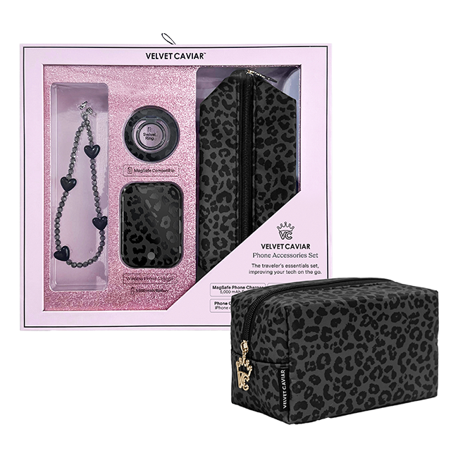 Set de regalo Velvet Caviar Black Leopard (colgante + anillo + paquete de batería + bolso), grande