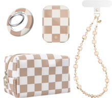 Set de regalo Velvet Caviar Nude Vibe Checker (colgante + anillo + paquete de batería + bolso), grande