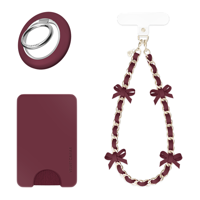 Velvet Caviar Wristlet with MagSafe Ring and Magnetic Wallet Bundle