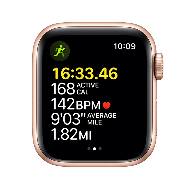 Apple Watch SE - 40mm - Gold Aluminum Maize White Sport  (Product view 4)
