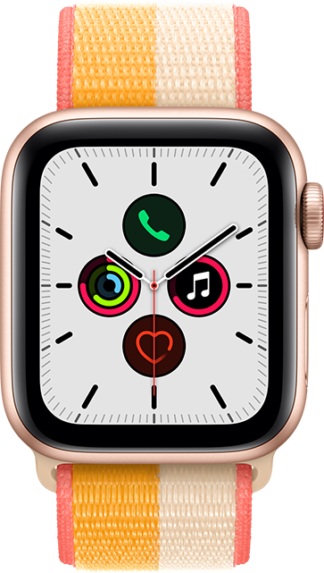 Apple Watch SE - 40mm - Gold Aluminum Maize White Sport  (Product view 1)