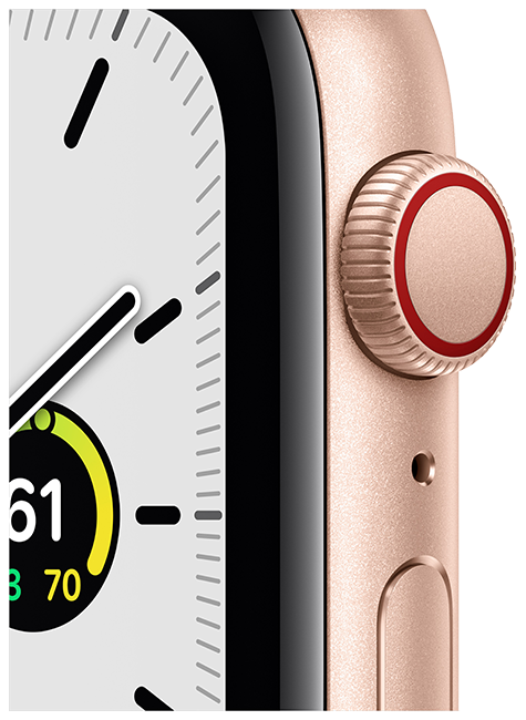 Apple Watch SE - 44mm - Gold Aluminum Plum Sport  (Product view 3)