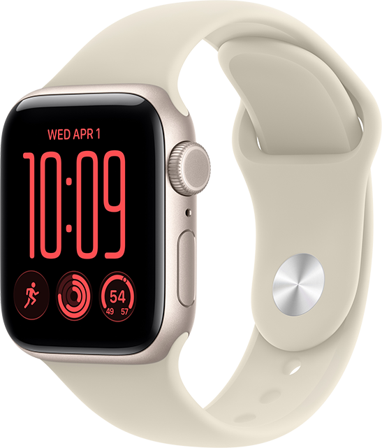 Apple Watch SE 3 44mm - Starlight Aluminum Sand Sport Band M-L  (Product view 1)