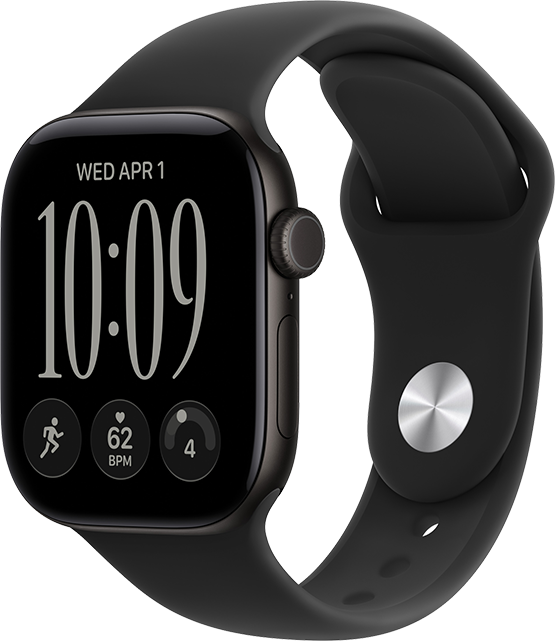 Apple Watch Series 12 42mm - Black Aluminum Black Sport Band M-L  (Product view 1)