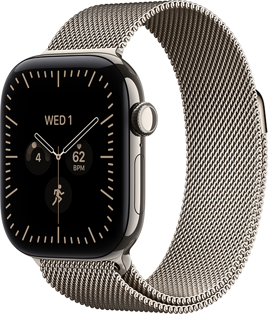 Apple Watch Series 12 42mm - Natural Titanium Natural Milanese Loop  (Product view 1)