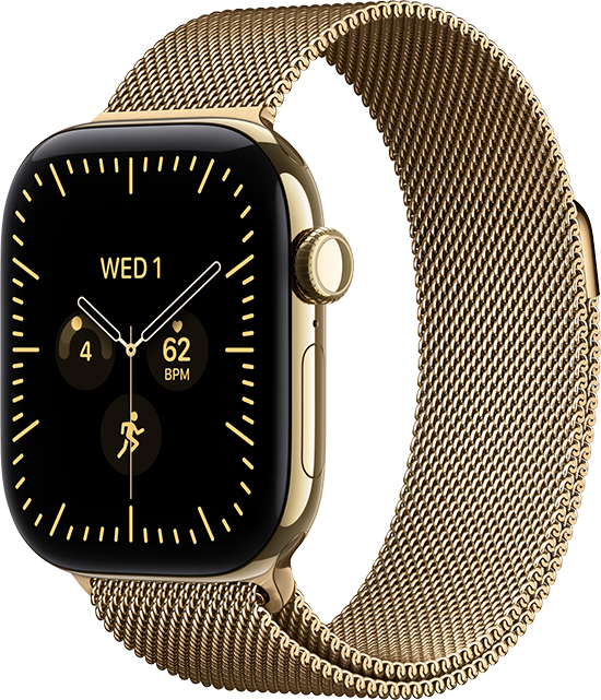 Apple Watch Series 12 42mm - Radiant Gold Titanium Radiant Gold Milanese Loop  (Product view 1)