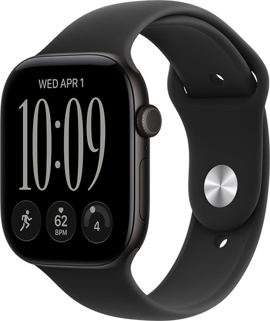 Apple Watch Series 12 46mm - Black Aluminum Black Sport Band M-L  (Product view 1)