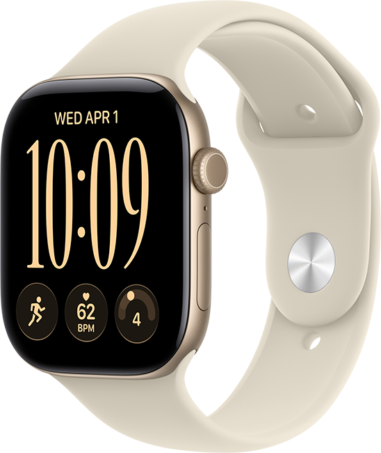 Apple Watch Series 12 46mm - Light Gold Aluminum Sand Sport Band M-L  (Product view 1)