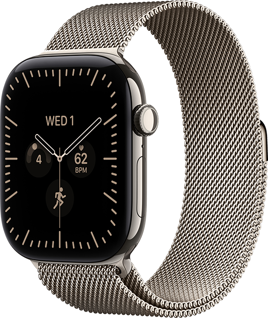 Apple Watch Series 12 46mm - Natural Titanium Natural Milanese Loop M-L  (Product view 1)