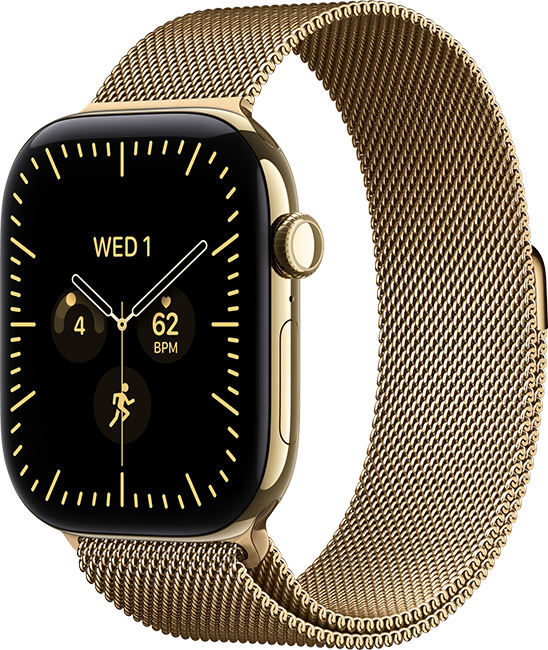 Apple Watch Series 12 46mm - Radiant Gold Titanium Radiant Gold Milanese Loop S-M  (Product view 1)