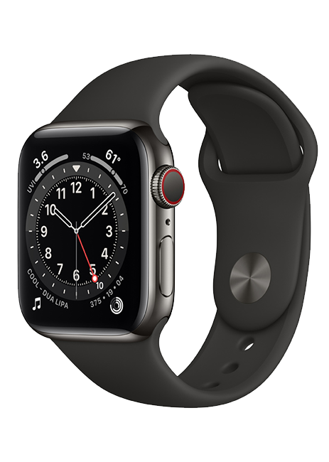 Apple Watch Series 6 - 40mm - Graphite Stainless - Black Sport  (Product view 2)