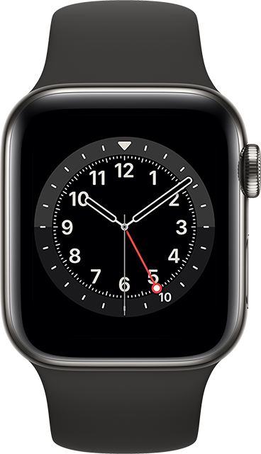 Apple Watch Series 6 - 44mm - Graphite Stainless - Black Sport  (Product view 1)