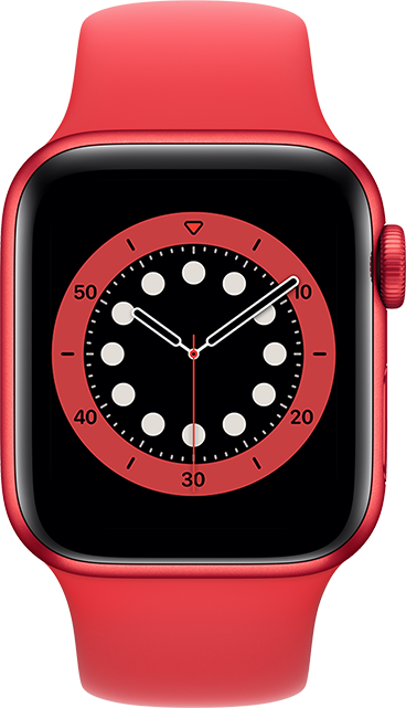 Apple Watch Series 6 - 44mm - PRODUCT RED Aluminum - PRODUCT RED Sport  (Product view 1)